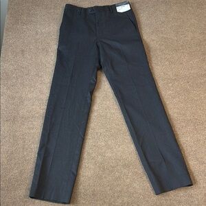 Pronto Uomo Men's Dress Pants Platinum Black Flat Front 100% Wool 30x34 NWT